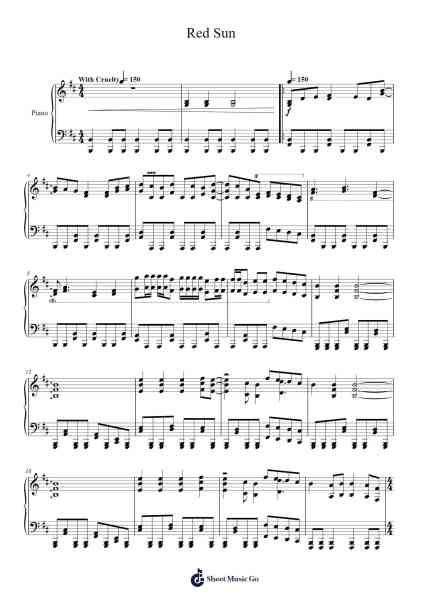 Red Sun Sheet Music by Misc Computer Games-Arr.Primeg