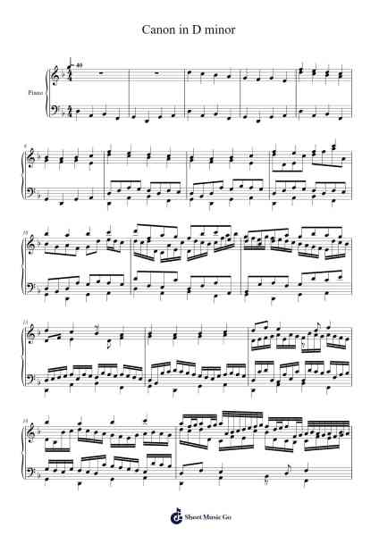 Canon in D Major Sheet Music by Johann Pachelbel-Arr.Norgiles