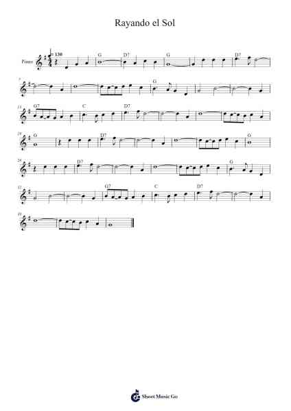 Rayando el Sol Sheet Music by Manuel M. Ponce-Arr.Hartepeare