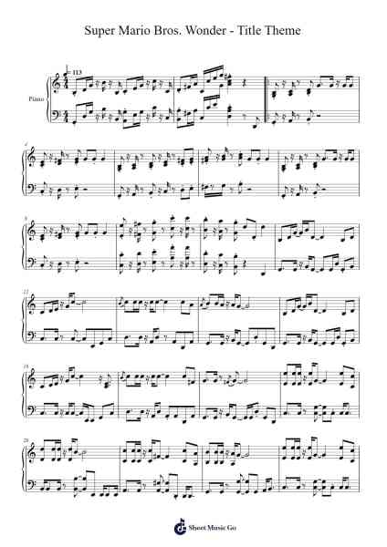 Super Mario Bros. Wonder - Title Theme Sheet Music by Shiho Fujii/Sayako Do/Chisaki Shimazu-Arr.Corsay Parhys