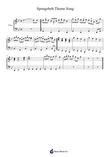 Spongebob Theme Song Sheet Music by undefined-Arr.Mollkerr