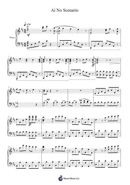 Ai No Scenario Sheet Music by Hunnorth-Arr.Jersharp