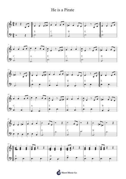 He is a Pirate Sheet Music by Klaus Badelt/Hans Zimmer-Arr.Hudfitch Terleign