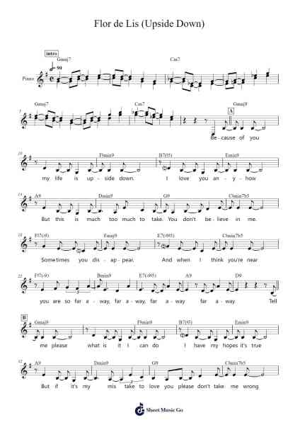 Flor de Lis (Upside Down) Sheet Music by Djavan-Arr.Willneil