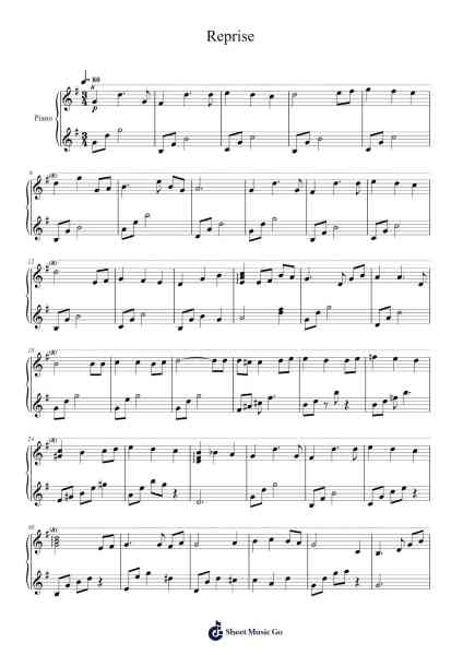 Spirited Away - Reprise Sheet Music by Joe Hisaishi-Arr.Lilrald