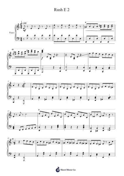 Rush E 2 Sheet Music by Sheet Music Boss-Arr.Glosper