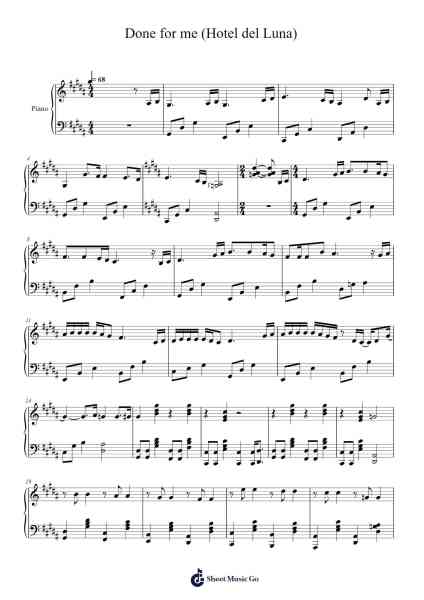 Done for me (Hotel del Luna) Sheet Music by Punch-Arr.Lhous Veholmes