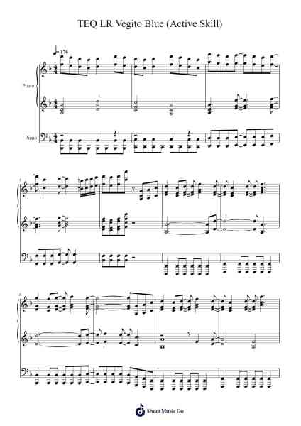 Dokkan Battle OST - TEQ LR Vegito Blue (Active Skill) Sheet Music by notsowiseone-Arr.Copxia