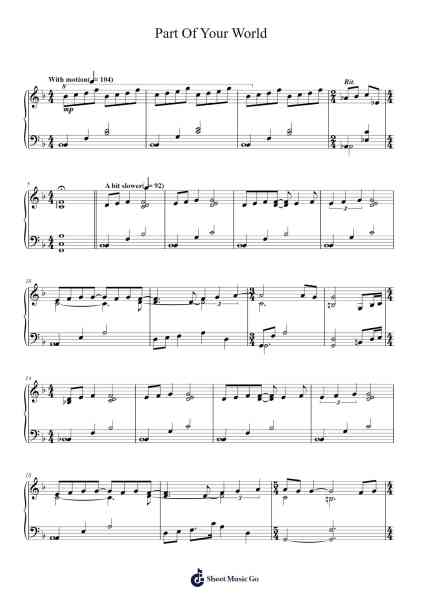 Part of Your World (from The Little Mermaid) Sheet Music by Alan Menken-Arr.Boralph Giltin
