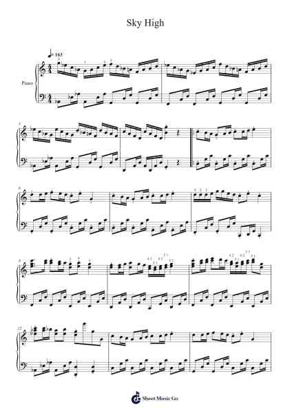 Sky High Sheet Music by Pornest Odeah-Arr.Toddgail