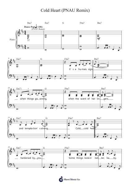 Cold Heart (PNAU Remix) Sheet Music by Elton John-Arr.Chesria