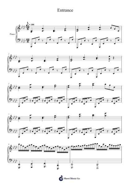 Entrance Sheet Music by Churo-Arr.Milllas