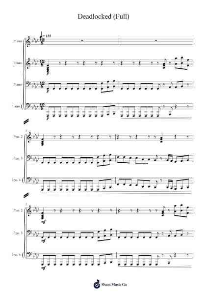 Deadlocked (Full) Sheet Music by F-777-Arr.Cookje