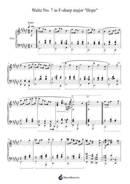 Waltz No. 7 in F-sharp major "Hope" Sheet Music by Mason Ma-Arr.Cisgrey