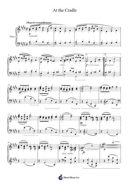 Lyric Pieces, Op. 68, No. 5 "At the Cradle" Sheet Music by Edvard Grieg-Arr.Brucefe Payjim