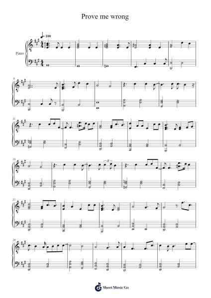 Prove me wrong Sheet Music by Tyler Joseph-Arr.Ronbard