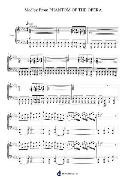 Medley From PHANTOM OF THE OPERA Sheet Music by Andrew Lloyd Webber-Arr.Pomeo Walshbee