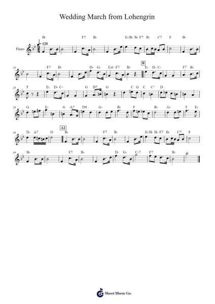 Wedding March from Lohengrin Sheet Music by Richard Wagner-Arr.Cocroft Blairkins