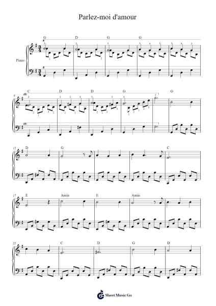 Parlez-moi d'amour Sheet Music by Jean Lenoir-Arr.Ralphleign