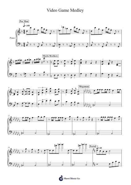 Video Game Medley Sheet Music by undefined-Arr.Kayrist