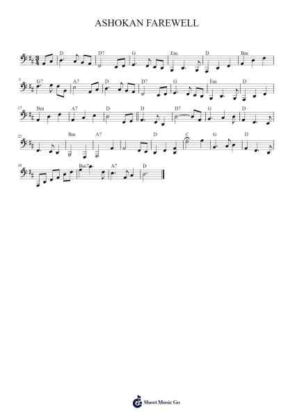 ASHOKAN FAREWELL Sheet Music by Jay Ungar-Arr.Sidser