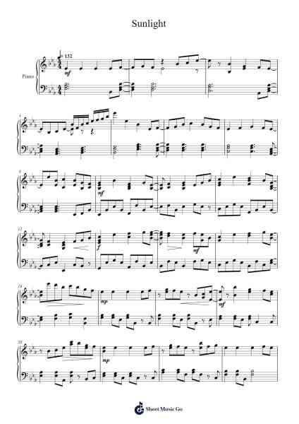 Sunlight Sheet Music by PIKASONIC-Arr.Boycehe
