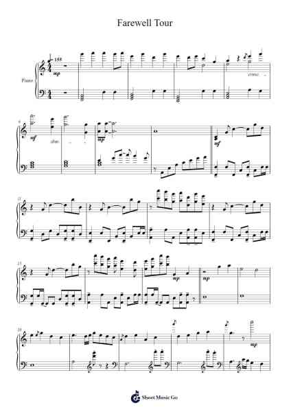 Farewell Tour Sheet Music by Yonder Voice/ZUN-Arr.Molsham
