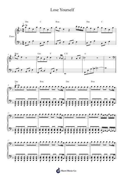 Lose Yourself Sheet Music by Eminem-Arr.Oglet Kitcke