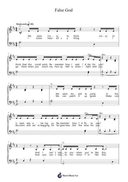 False God Sheet Music by Taylor Swift-Arr.Wheenan
