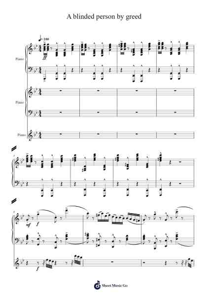 A Blinded Person by Greed Sheet Music by Jung Se Rin-Arr.Bosphia Wisell