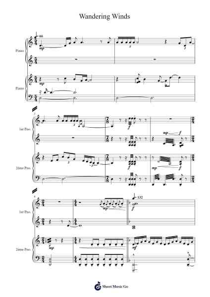 Wandering Winds Sheet Music by Yu-Peng Chen-Arr.Irsharp Bartrah