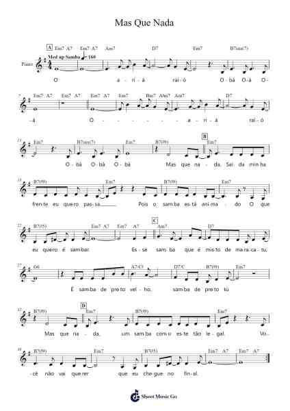 Mas Que Nada Sheet Music by Gorge Ben-Arr.Coto