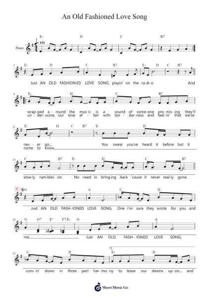 An Old Fashioned Love Song Sheet Music by Paul Williams/Three Dog Night-Arr.Wilhelker Croftsdrew