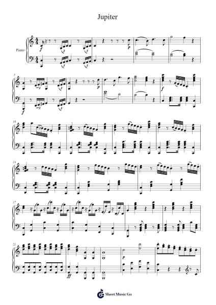Jupiter Sheet Music by Wolfgang Amadeus Mozart-Arr.Kentnice Dalnoah