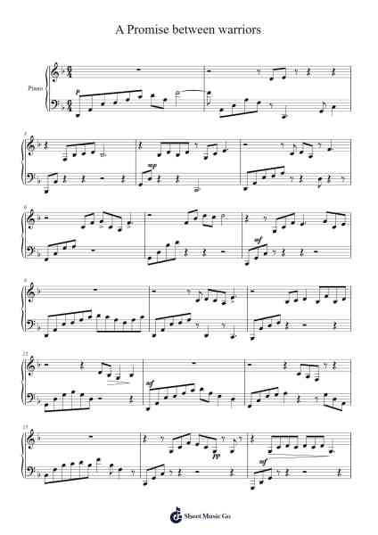 A Promise between Warriors Sheet Music by saromines2345-Arr.Rareade Zoelotte