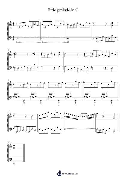 Little Prelude in C Sheet Music by Johann Sebastian Bach-Arr.Duttledk Corh