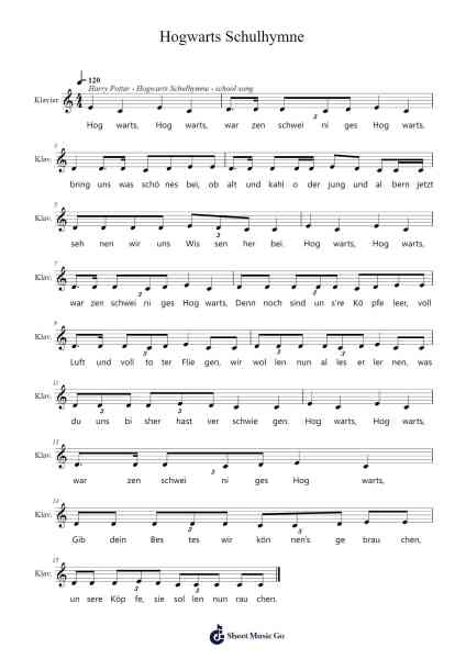 Hogwarts Schulhymne Sheet Music by undefined-Arr.Cisbrian Jestier