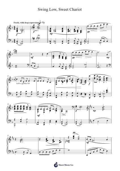 Swing Low, Sweet Chariot Sheet Music by African-American Spiritual-Arr.Dawnbian Sherqe