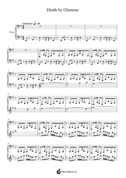Death by Glamour Sheet Music by Toby Fox-Arr.Hughmand