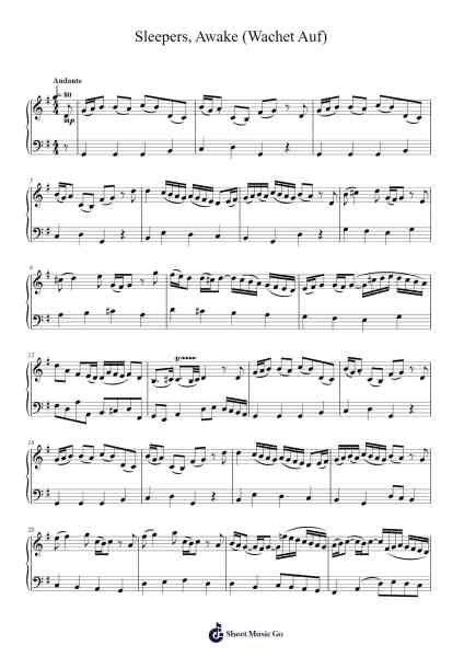Wachet auf, ruft uns die Stimme, BWV 645 Sheet Music by Johann Sebastian Bach-Arr.Hazlius