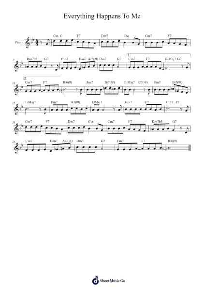 Everything Happens To Me Sheet Music by Misc Traditional-Arr.Janejill Mooca