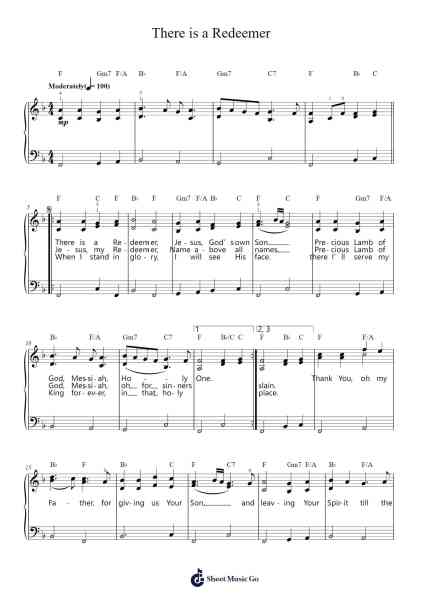 There is a Redeemer Sheet Music by Keith Green-Arr.Tethew Wolfdwight