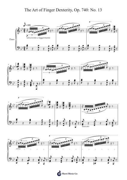 The Art of Finger Dexterity, Op. 740: No. 13 Sheet Music by Carl Czerny-Arr.Oglet Kitcke