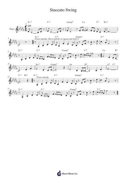 Staccato Swing Sheet Music by Ray Bryant-Arr.Kawar Rusfrank
