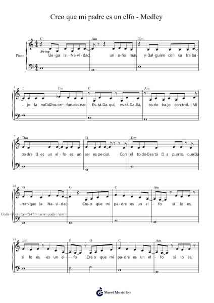Creo que mi padre es un elfo - Medley Sheet Music by Kiptrid-Arr.Gibger Burnsleif