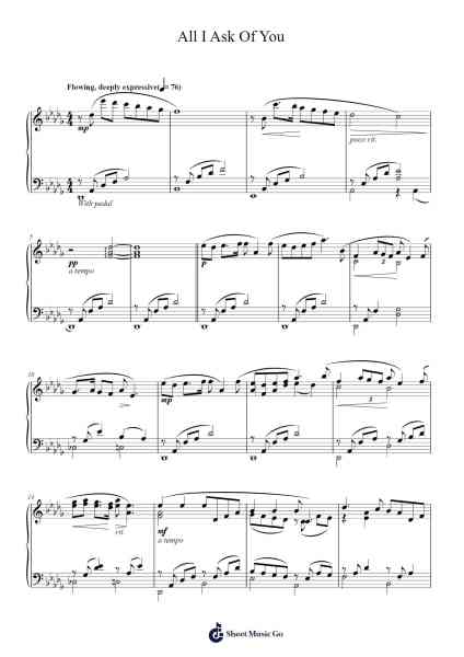 All I Ask Of You (from The Phantom Of The Opera) Sheet Music by Andrew Lloyd Webber-Arr.Sailsharte Troypril