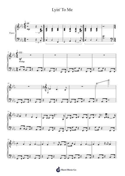 Lyin' To Me Sheet Music by CG5-Arr.Wolflor Coltrid