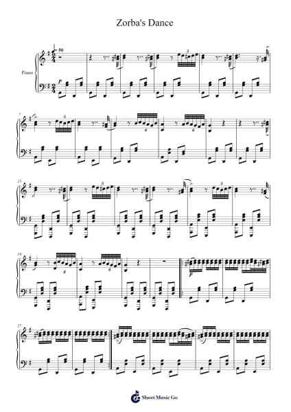 Zorba's Dance Sheet Music by Mikis Theodorakis-Arr.Feltrid