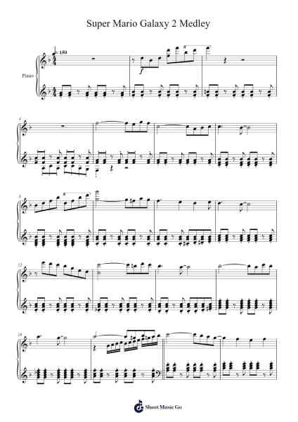 Super Mario Galaxy 2 Medley Sheet Music by Koji Kondo-Arr.Reywood