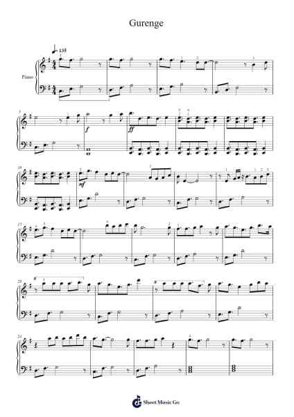Gurenge Sheet Music by LiSA-Arr.Gorliz
